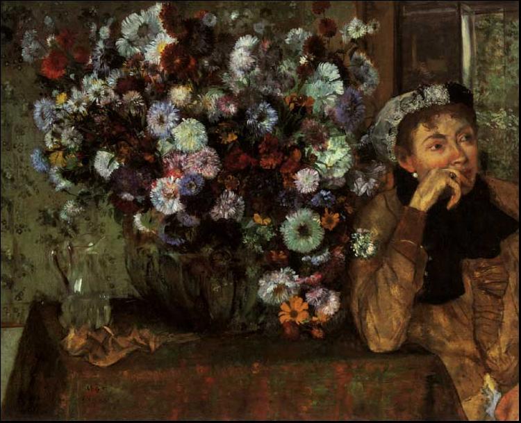 Edgar Degas Madame Valpincon with Chrysanthemums Sweden oil painting art